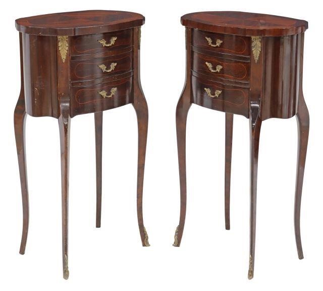  2 FRENCH LOUIS XV STYLE MAHOGANY 3577e9