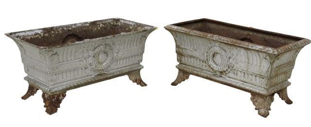  2 FRENCH CAST IRON PLANTER BOXES 357809