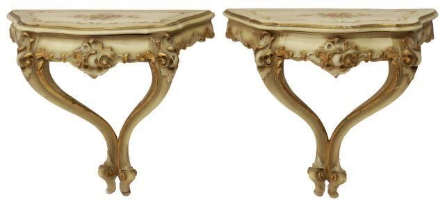  2 VENETIAN PARCEL GILT PAINTED 357831