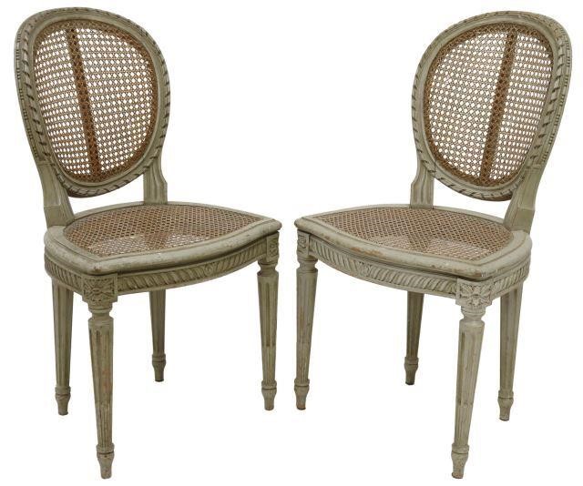  2 FRENCH LOUIS XVI STYLE PAINTED 357836