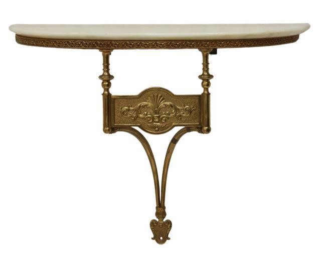 ITALIAN MARBLE TOP GILT METAL WALL 35786d