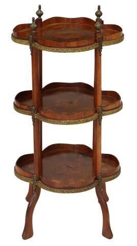 FRENCH MAHOGANY MARQUETRY THREE-TIER