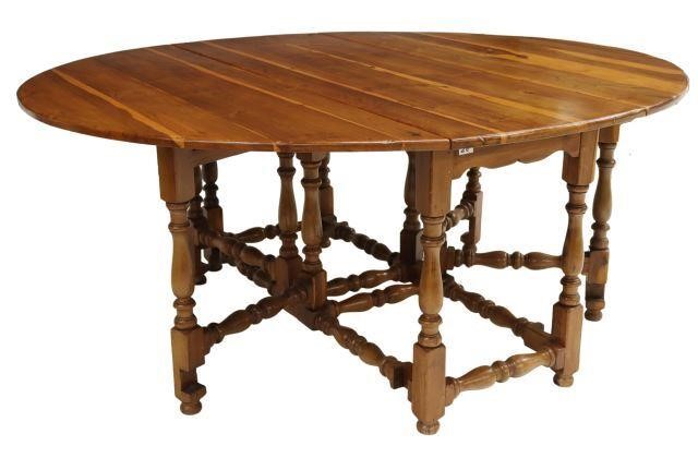 FRENCH FRUITWOOD OVAL DROP-LEAF