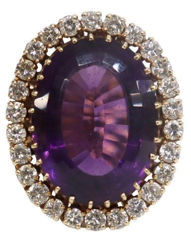 ESTATE 14KT YELLOW GOLD AMETHYST 3578bf