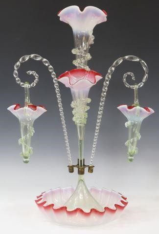 VICTORIAN OPALESCENT EPERGNE CENTERPIECEVictorian 3578d6