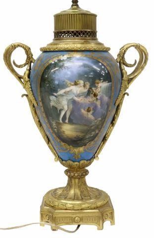 FRENCH SEVRES STYLE ORMOLU-MOUNTED PORCELAIN