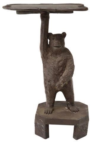 PATINATED BRONZE BEAR PEDESTAL 3578ef