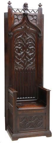 FRENCH GOTHIC REVIVAL CARVED OAK 357907