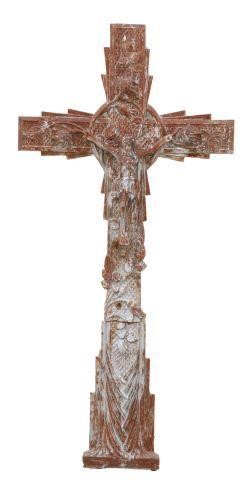 FRENCH CAST IRON CRUCIFIX CROSS  357948