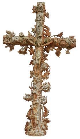 FRENCH CAST IRON CRUCIFIX CROSS  357949