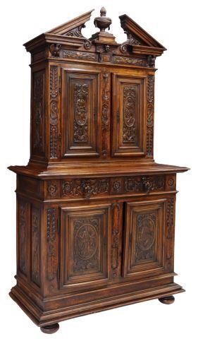 FRENCH NEOCLASSICAL CARVED WALNUT BUFFET