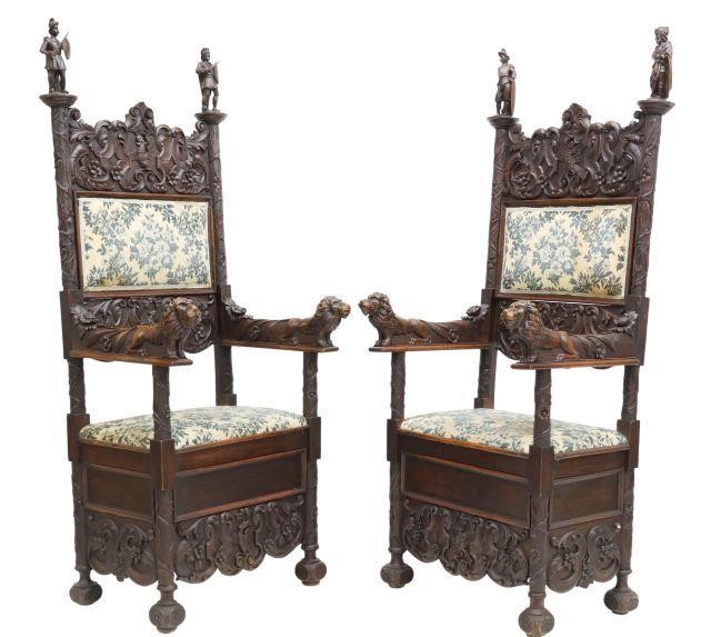 2 HIGHLY CARVED RENAISSANCE REVIVAL 357992