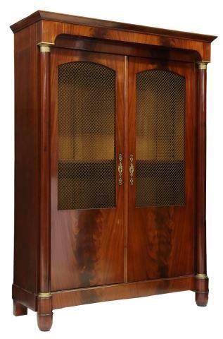 FRENCH EMPIRE STYLE MAHOGANY BOOKCASE