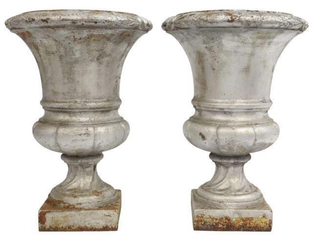  2 FRENCH CAST IRON CAMPANA FORM 3579c1