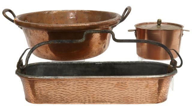  3 FRENCH COPPER KITCHENWARE  3579d2