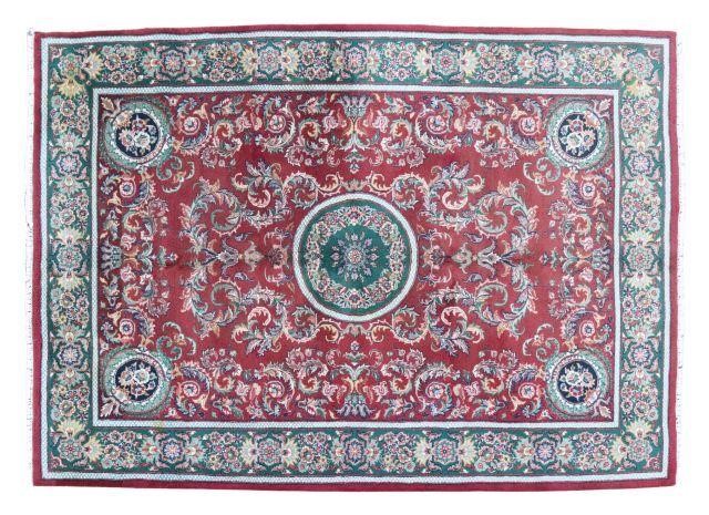 HAND-TIED CHINESE AUBUSSON RUG,