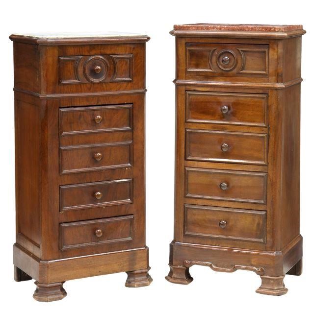  2 FRENCH LOUIS PHILIPPE MARBLE TOP 3579e9