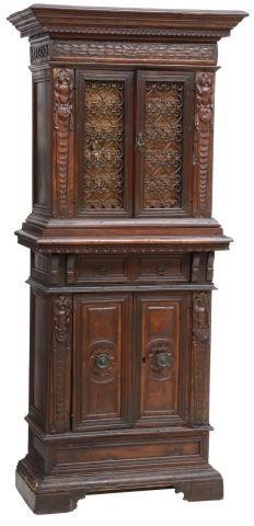 ITALIAN WALNUT COURT BAR CABINETItalian