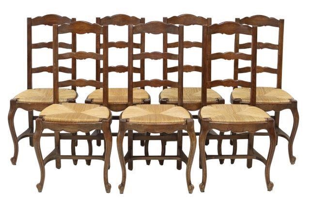 (7) FRENCH PROVINCIAL OAK RUSH-SEAT