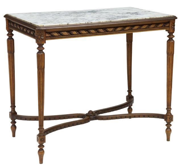 FRENCH LOUIS XVI STYLE MARBLE-TOP TABLEFrench