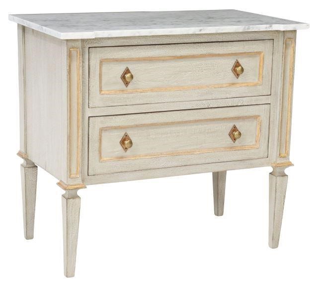 PETITE MARBLE TOP PARCEL GILT GREY 357a01