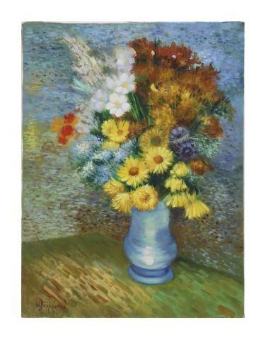 DOMINGO FLORAL STILL LIFE PAINTING,