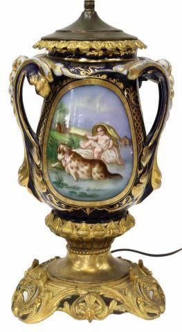 FRENCH SEVRES STYLE ORMOLU-MOUNTED