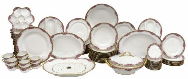 (89) FRENCH LIMOGES PORCELAIN DINNER