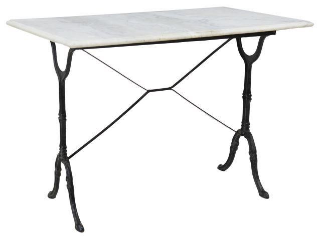 FRENCH MARBLE TOP CAST IRON BISTRO 357aa5