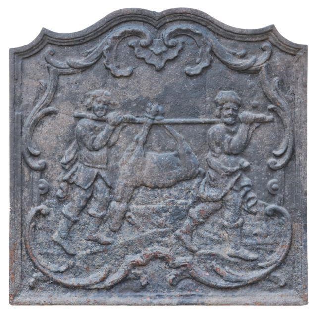 FRENCH CAST IRON FIREBACK PANEL 357aa3