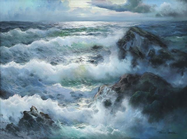REMO ALDINI (B.1943) CRASHING WAVES