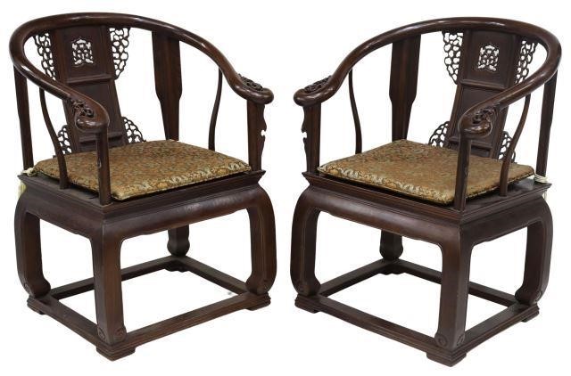 (2) CHINESE CARVED HARDWOOD WEDDING