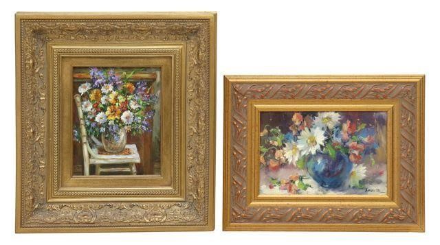  2 FLORAL STILL LIFE PAINTINGS  357ade