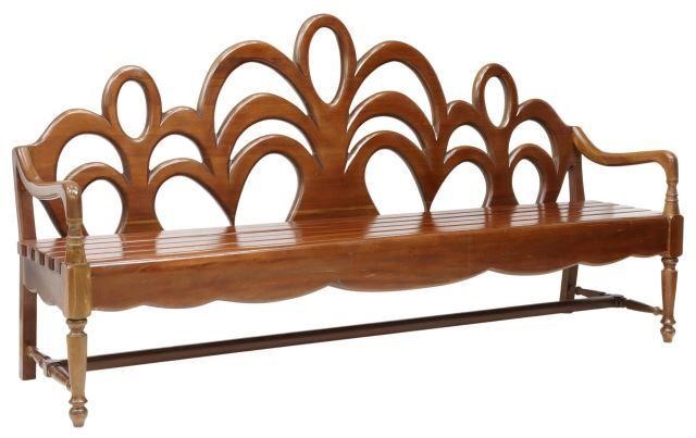 COLONIAL STYLE SOLID MAHOGANY BENCH,
