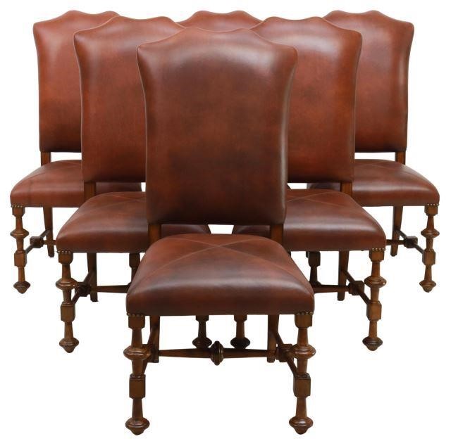 (6) LEATHER UPHOLSTERED DINING