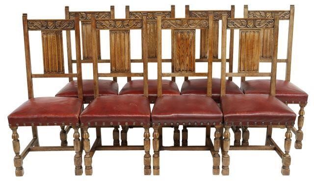 (8) FRENCH RENAISSANCE STYLE OAK