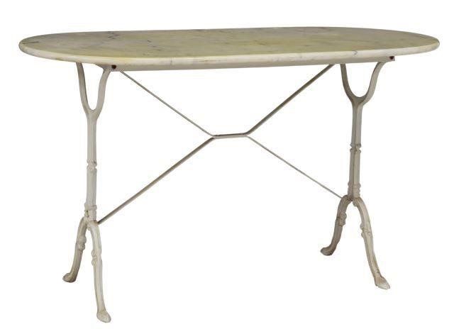 FRENCH MARBLE TOP CAST IRON BISTRO 357b78