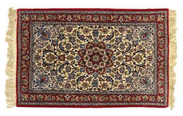 SMALL HAND-TIED RUG, 3'5" X 2'3.5"Small