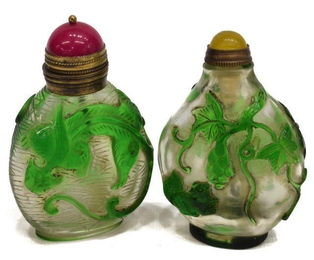 (2) CHINESE PEKING OVERLAY GLASS