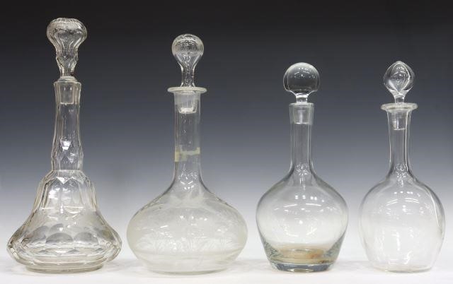  4 BACCARAT OTHER GLASS DECANTERS lot 357bb4