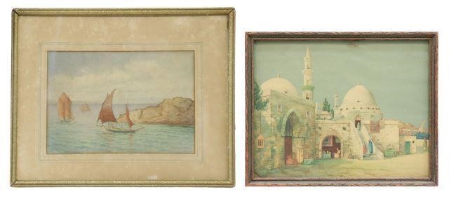  2 WATERCOLOR COASTAL PAINTING 357bc8