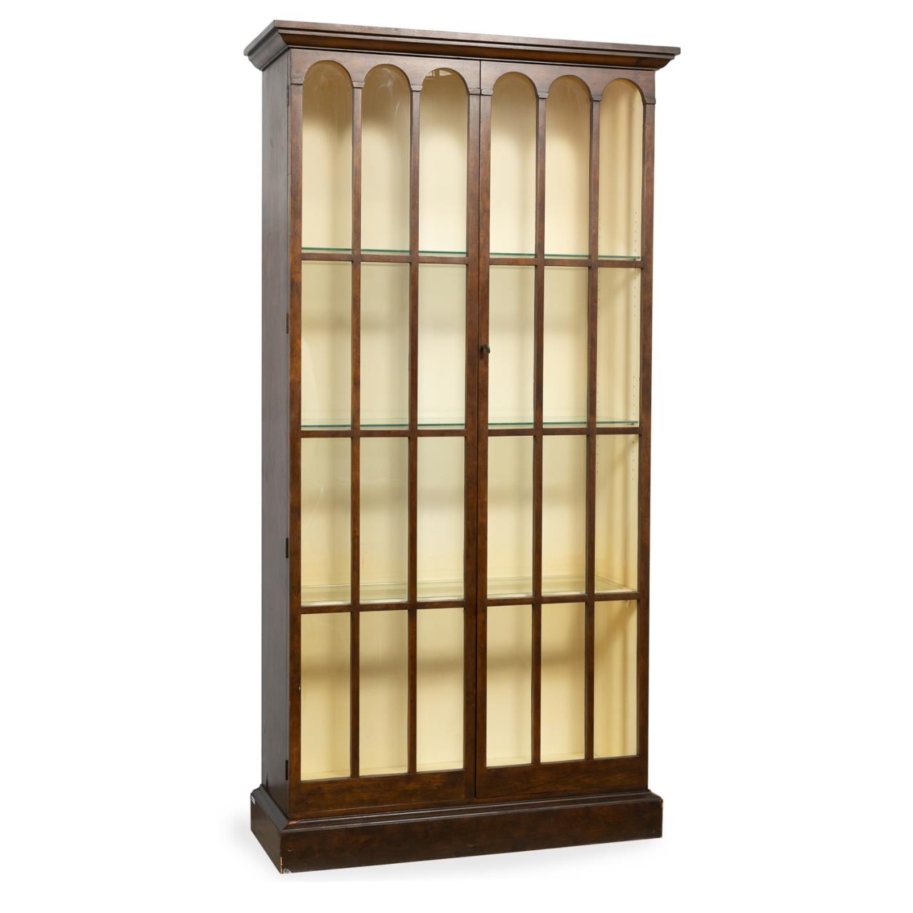 BAKER STYLE WALNUT DISPLAY CABINET 357c1d