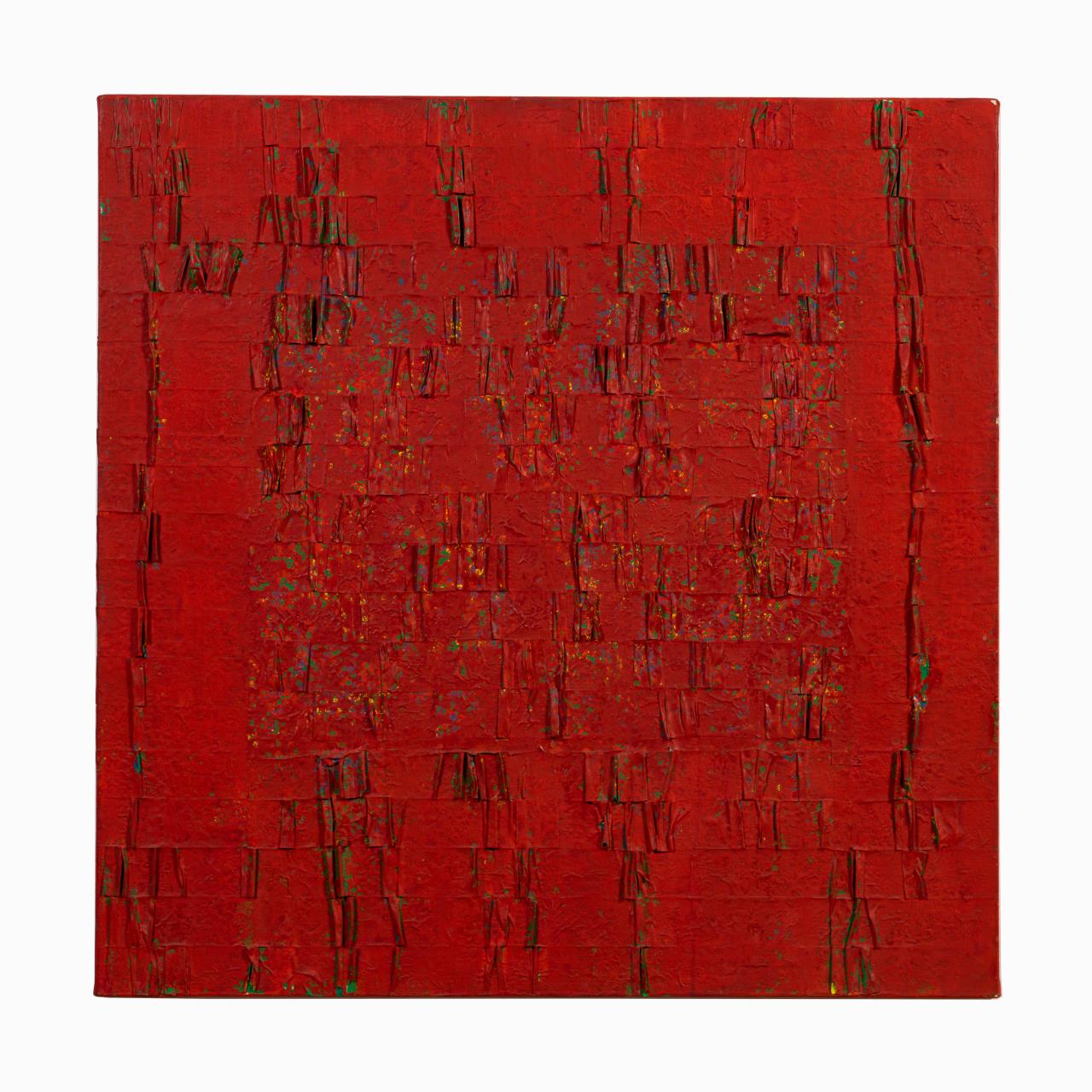 HECTOR LEONARDI RED ABSTRACT MIXED 357c66