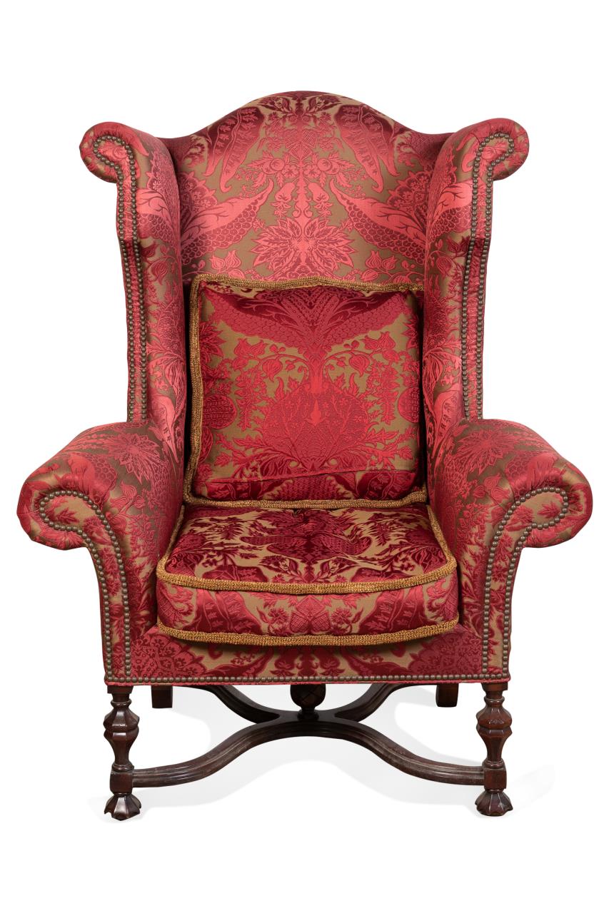 LEE JOFA WILLIAM MARY RED DAMASK 357c6e