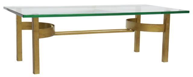 ITALIAN MODERN GLASS TOP BRASS 357cc1