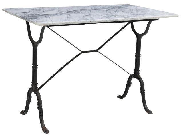 FRENCH MARBLE TOP CAST IRON BISTRO 357d3a