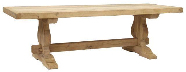 LARGE FRENCH OAK MONASTERY TABLE,