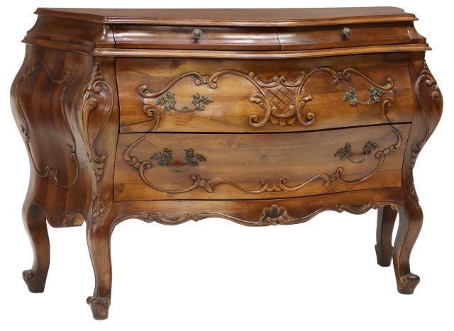 FRENCH LOUIS XV STYLE CARVED WALNUT