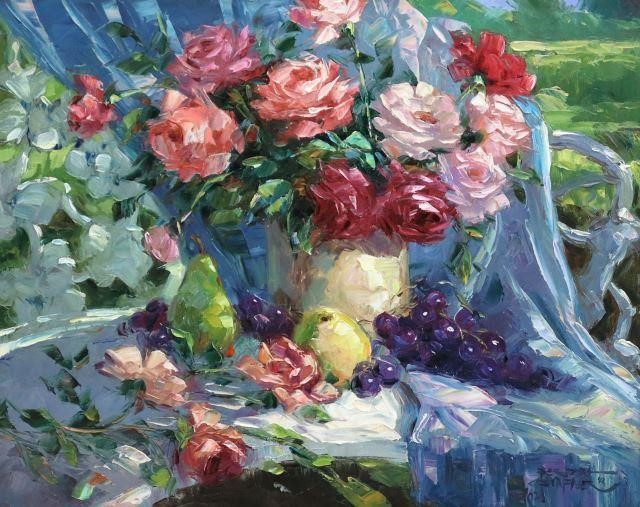 GONZALEZ STILL LIFE WITH ROSES,