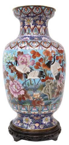 CHINESE CLOISONNE ENAMEL CRANE